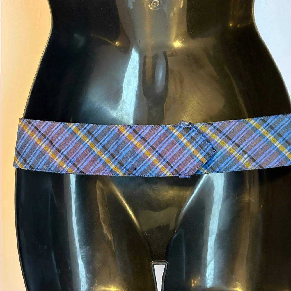 Made In India Silk Plaid Braided Belt OS